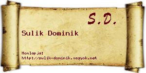 Sulik Dominik névjegykártya